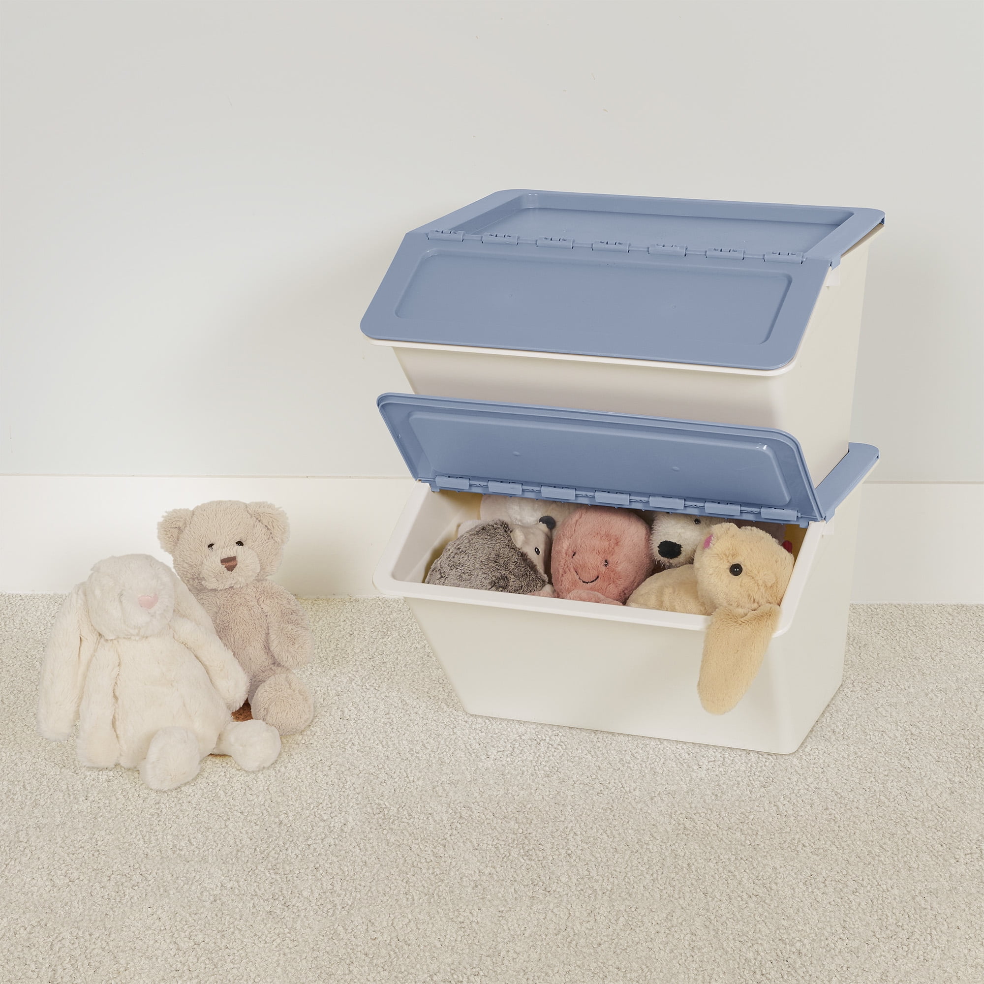 Neatfreak Kids Easy-Access Large Stackable Bin, Plastic, BLUE