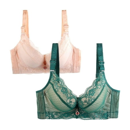 YEJIMAN Pack of 2 Sports Bra Small Women s Breathable Plus Sports Size Lace Bra Women s Bras Sexy  Green Women Underwear Cotton  Nylon Spandex Cotton Underwear For Women