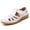 White, variant on EliteGoogv Womens Flat Sandals Closed Toe Adjustable Strap Summer Shoes For Women Casual Outdoor Walking Footwear Beige US:7.5
