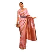 Rich look Party Wear Indian Woman Sari Kushita zari base handloom weaving silk Saree 7883