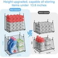 thumbnail image 2 of 3-Pack Extra-Tall 13.6'' Hanging Laundry Basket Organizer, Foldable Wire Shelf with 360° Rotating Hooks & Reinforced Height - Durable Space-Saving Laundry Room & Closet Organizer, White Patent, 2 of 8