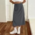 thumbnail image 6 of Gamivast Skirts for Women High Waisted A-Line Midi Skirt with Pockets Casual Skirt Work Office Skirt Flowy Pull on Modest Business Commuter Daily Wear Gray M, 6 of 6
