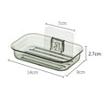 thumbnail image 4 of Shoreew Wall Mount Soap Dish No Drill Modern Clear PET Quick Drain Countertop Kitchen Bathroom Shampoo Bar Shower Soap Holder Container Box Saver, 4 of 6