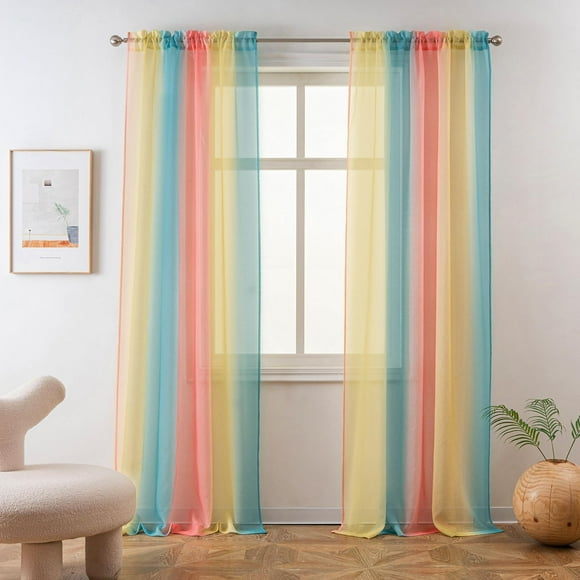 Cortina transparente Yancorp Unicorn Ombre 132 x 213 cm