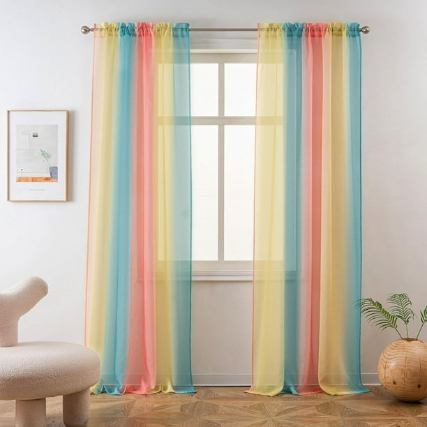Cortina Yancorp Ombre de Tul Transparente con Lino Unicornio 132x244 cm