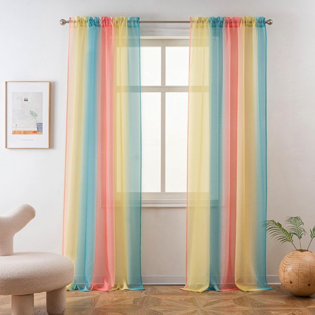 Cortina transparente Yancorp Unicorn Ombre 132 x 213 cm
