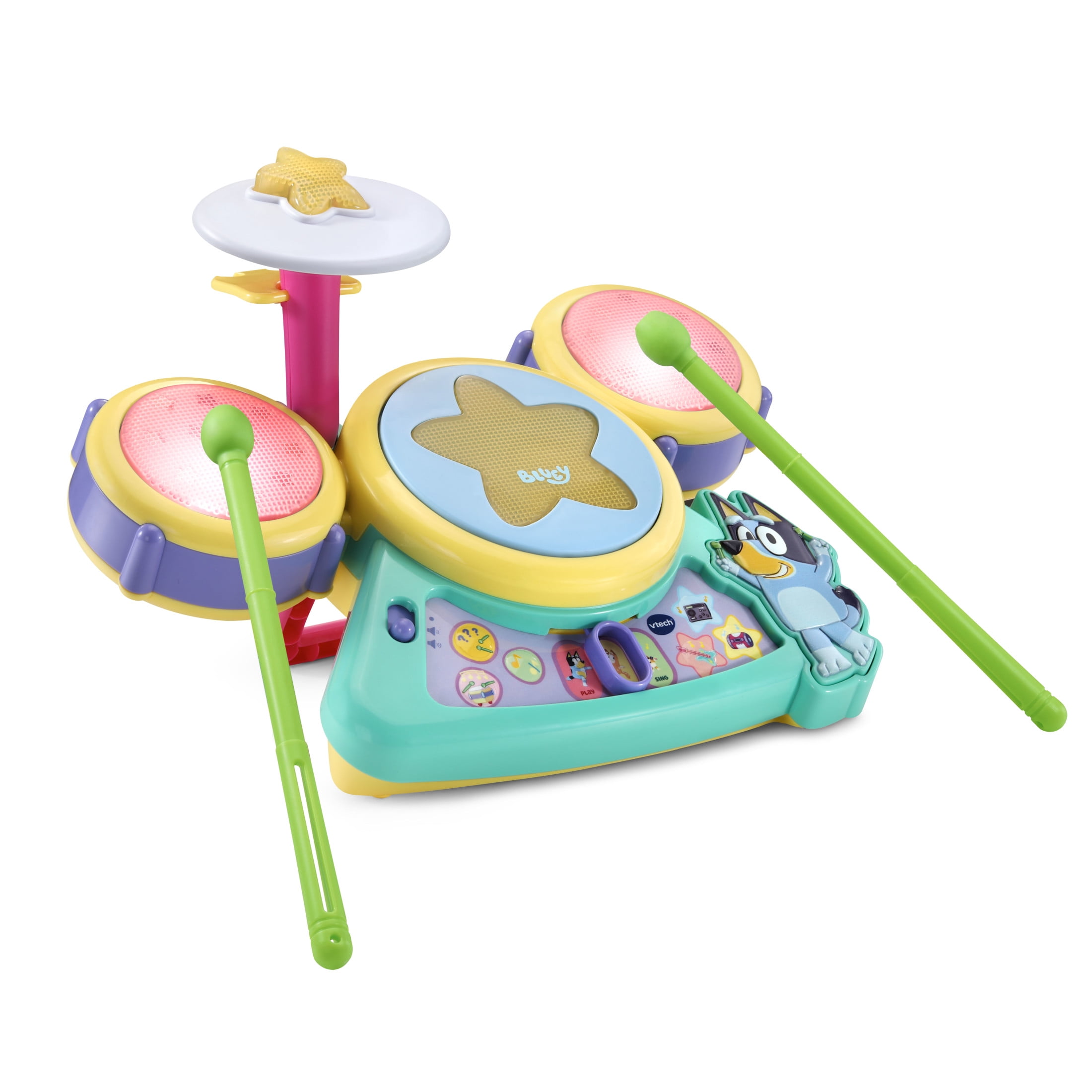 VTech Bluey Hooray Drum Set with Accessories, Baby and Toddler Toys