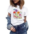 thumbnail image 2 of Enjoytime T Shirts For Women Casual Short Sleeve Wildflower Floral Print Graphic Tee Tops Comfy Soft Woman's Tee Shirt Tops, 2 of 7