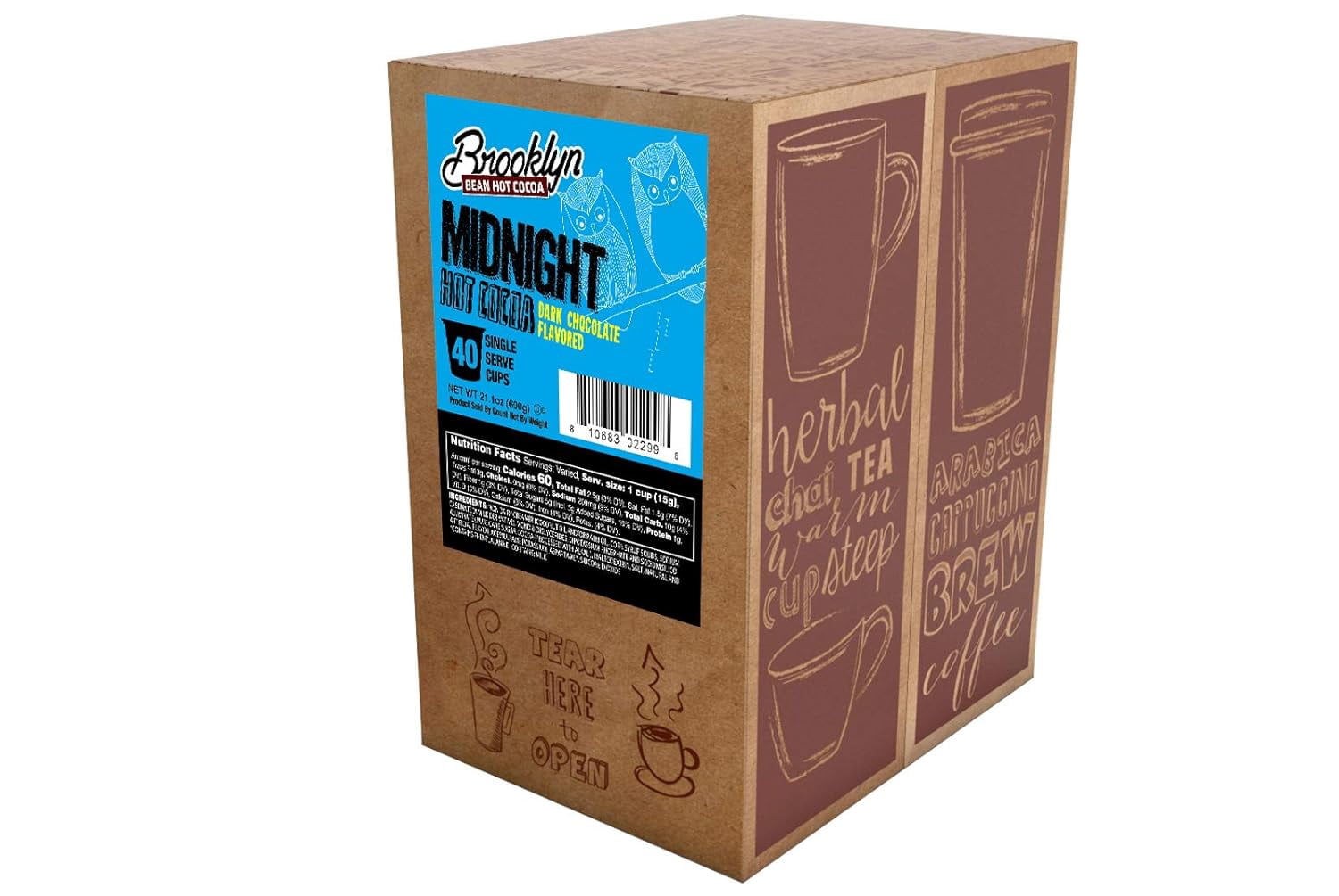 Brooklyn Bean Roastery Dark Chocolate Hot Cocoa Pods, 40-Pack