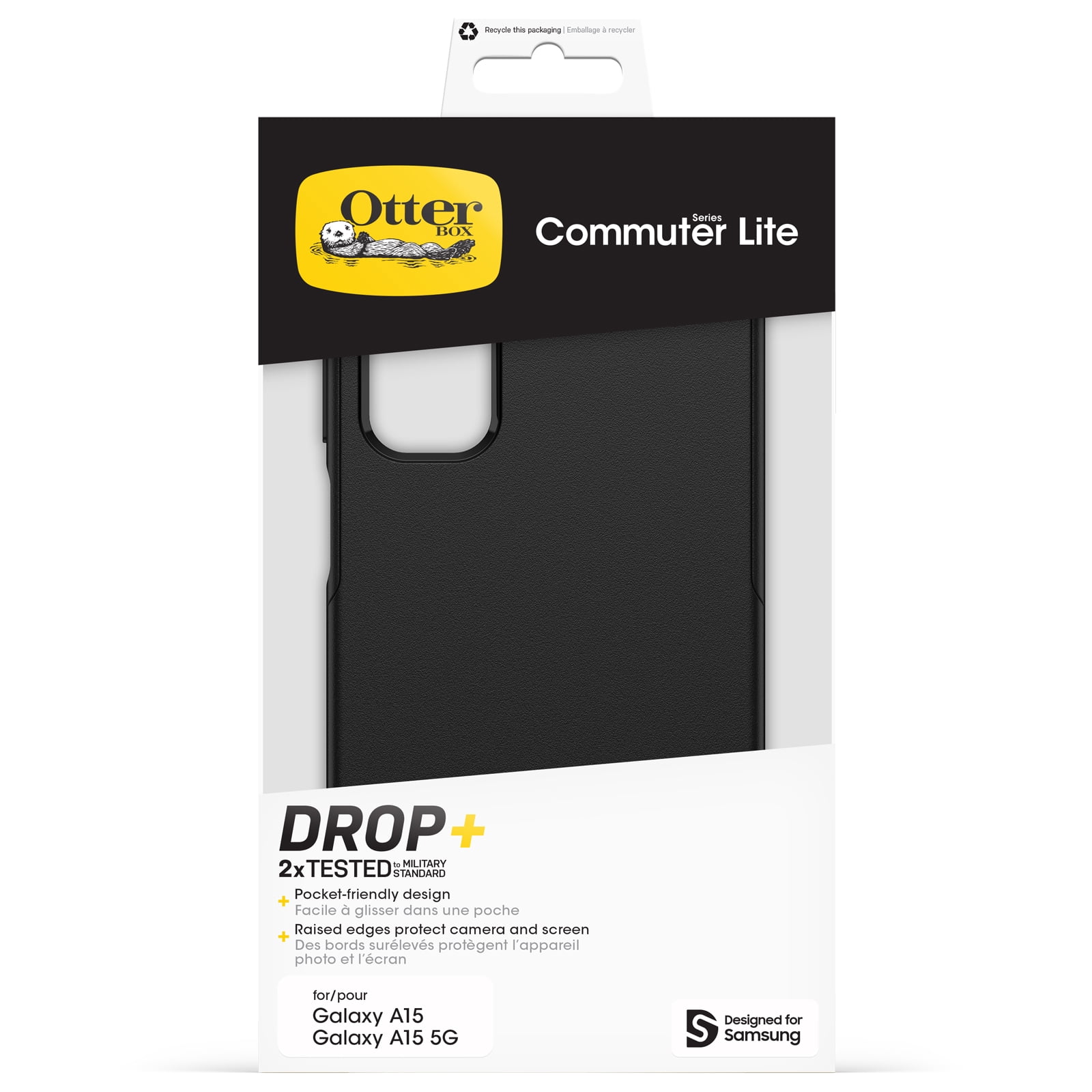 OtterBox Commuter Series Lite Slim Cell Phone Case for Samsung A15 5G, Black