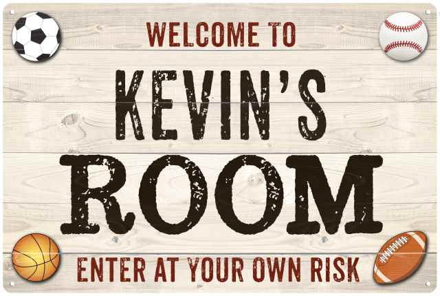 *Aluminum* Kevin's Room Kids Room Door 12"x12"  Metal Novelty Sign 