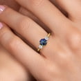 thumbnail image 4 of Gem Stone King 10K Yellow Gold Blue Mystic Topaz and White Topaz 3-Stone Ring for Women | 1.28 Cttw | Round 6MM | Gemstone November Birthstone | Size 7, 4 of 6