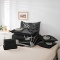 thumbnail image 6 of Homewish Tree Leaves Twin Bedding Sets 7-Piece for Boys Girls,Minimalist Geometric Stripes Lines Bedding Comforter Set Microfiber,Retro Vintage Aesthetic Breathable Sheet Sets, 6 of 8