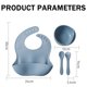 thumbnail image 2 of Cuencos para bebés con succión de primera etapa, baberos de silicona para bebés, cucharas de alimentación para bebés, suministros de destete dirigidos por bebés a partir de 6 meses, 2 of 5