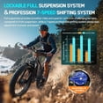 thumbnail image 6 of FENGQS Summer Deal! 5000W Electric Bike for Adults, Dual Motor E-Bike, 52V 23AH Removable Battery, 45mph 100 Miles Long Range, Full Suspension 26" Fat Tire, UL 2849(Blue), 6 of 10
