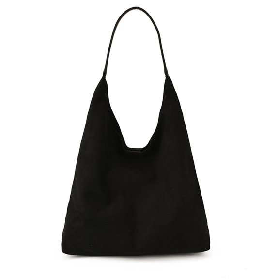2 Piece Velvety Shoulder Bags Spacious Work Bag with Wide Adjustable Strap Autumn Winter Underarm Purse for Women