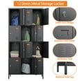 thumbnail image 5 of GangMei 12 Doors Metal Storage Locker Cabinet for Employees, Storage Lockers for School Office Gym Bedroom, Industrial Steel Storage Locker with 12 Hooks, Assembly Required(BLACK), 5 of 8