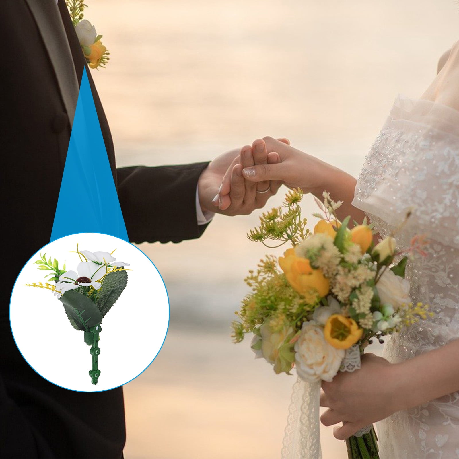 Uxcell Floral Boutonnieres Magnets Corsage Brooches with 2Pcs Floral Wrapping Tape, Green 30 Pairs