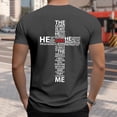 thumbnail image 4 of Ankishi Christian T Shirts for Men Cross Crewneck Casual Graphic Tees Loose Fit Basic Tops Short Sleeve for Travel Commuting, 4 of 7