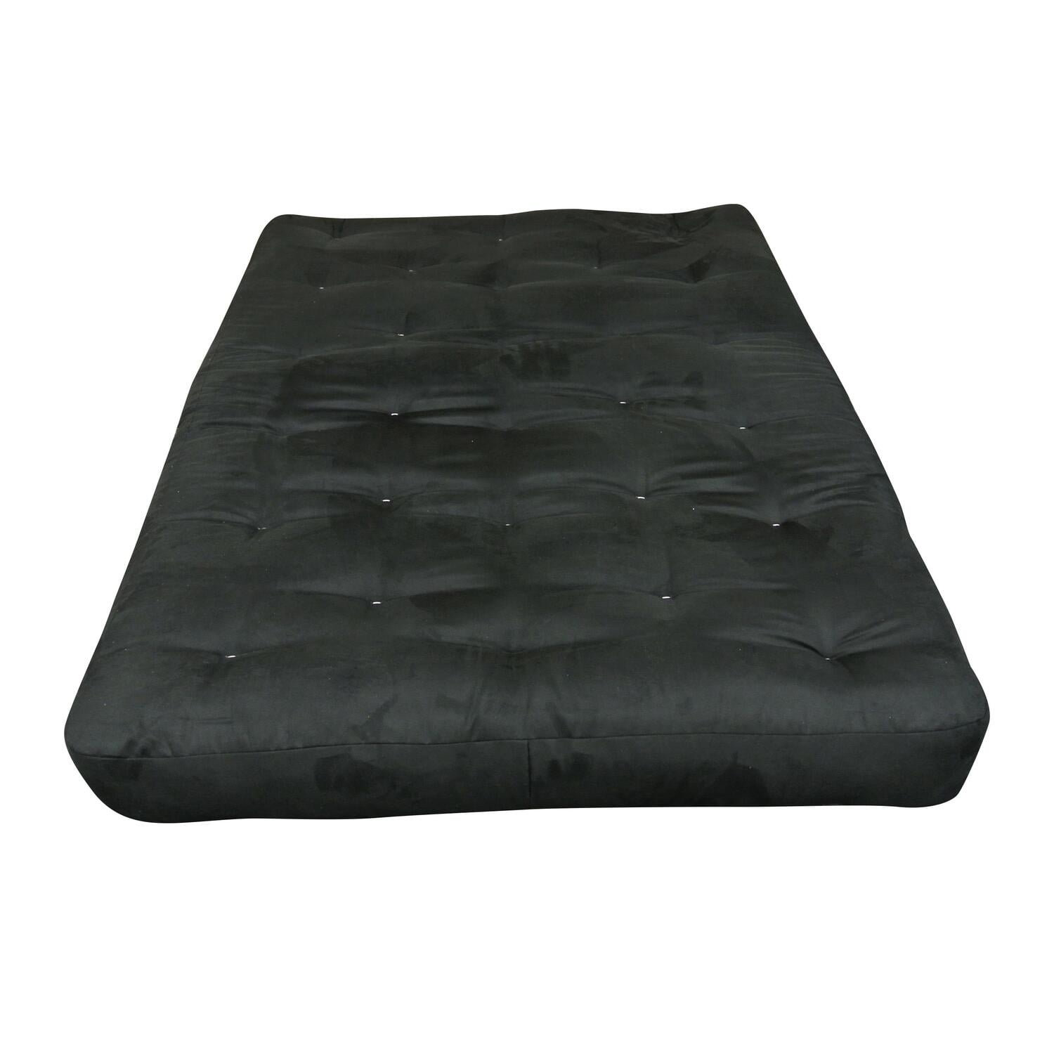 4" All Cotton #604 Twin XL Black Microfiber Futon Mattress-Color:Black,Material:Polyester