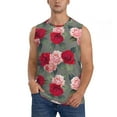 thumbnail image 2 of Lsque Rose Flowers Print Men's Cotton Blend Sleeveless Muscle Shirts (S-3XL)- Moisture Wicking, Odor Protection, UPF 30+,Small, 2 of 8