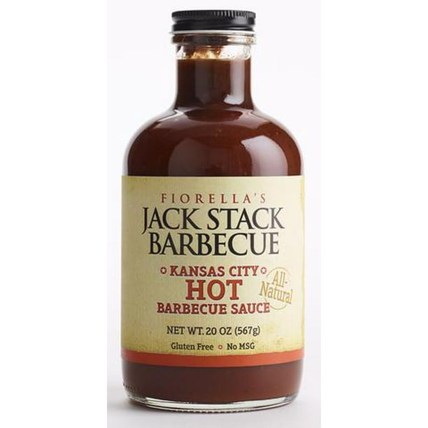 Jack Stack KC Hot BBQ Sauce 20 oz. Bourbon Glass Bottle