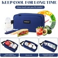 thumbnail image 4 of Cerbonny Small Cooler Bag Freezable Lunch Bag for Work School Travel,Small Lunch Bag,Small Insulated Bag For Adults,Freezer Lunch Bags,Mini Lunch Bag Fit For Yogurt（Navy Blue）, 4 of 5