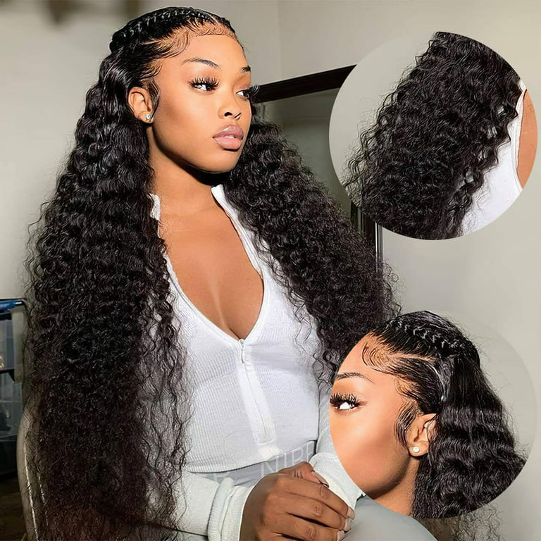 13x6 Deep Wave Lace Front Wigs Human Hair Deep Curly Frontal Wigs
