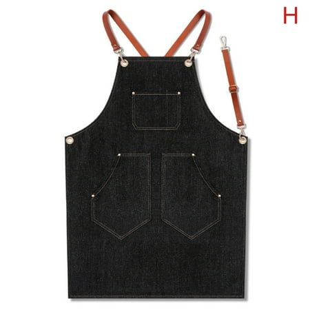 

Denim Apron Strap Bib Apron Barista Bartender BBQ Chef Uniform Workwear New.