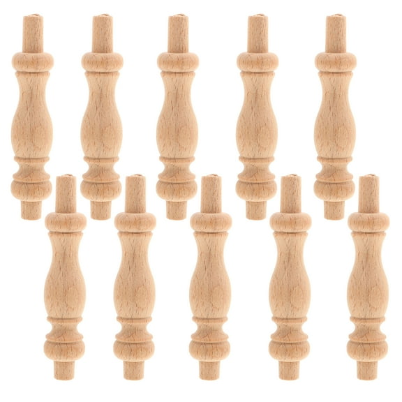 10PCS Unpainted Unfinished Wood Spindles Baluster for Home Restaurant Decor Repair Decoration Crafts