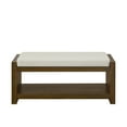 thumbnail image 4 of GZXS 40-Inch Padded Entryway Bench with Lower Shelf – Compact Accent Bench with Storage and Removable Beige Cushion for Bedroom, Living Room, or Hallway, 4 of 7