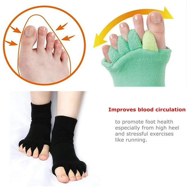 3 Pairs Toe Separator Socks, Cotton Foot Alignment Socks for Women, Yoga  Sports Gym Massage Socks for Pain Relief, Comfortable Happy Feet Socks  Hammer