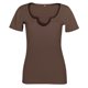 thumbnail image 3 of Gibobby Playeras Deportivas Blusa de mujer con cuello en V acanalado Camiseta ajustada Camiseta de manga corta Camiseta básica de punto（Marrón， L), 3 of 5