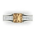 thumbnail image 2 of Clara Pucci 14K White Gold 2.28 Simulated Champagne Engraveable Engagement Ring + Wedding Band Set, 2 of 7