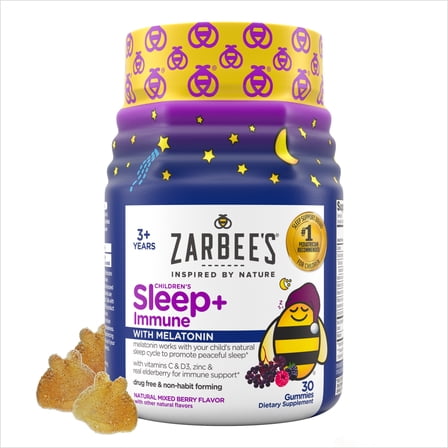 Zarbee's Children's Sleep   Immune   Melatonin Gummies, Berry, 30 Count