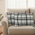 thumbnail image 2 of Sage Green Black Plaid Outdoor Pillow Covers, Waterproof Decorative Throw Pillowcases Set of 2, Farmhouse Green Black Checkered Couch Cushion Cases with Zipper for Outside Patio Garden Sofa 20"x12", 2 of 9