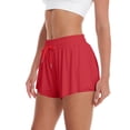 thumbnail image 2 of TRUNZI Running Shorts for Women with Pockets Flowy High Waist Drawstring Quick Dry Women Summer Workout Shorts Red 2XL, 2 of 4