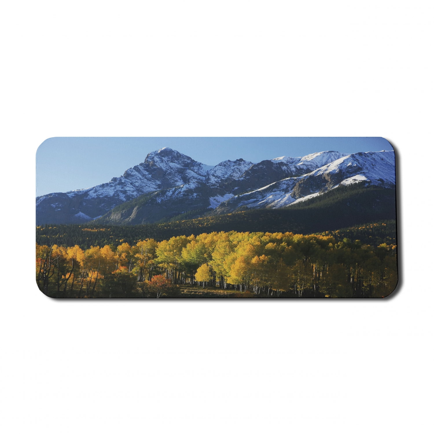 Landscape Computer Mouse Pad Snow Village Mountain Retreat In Colorado Park Pine Region Peak Photography Print Green Blue By Ambesonne Walmart Com Walmart Com