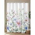 thumbnail image 4 of Farmhouse Watercolor Shower Curtain, Wildflowers Plants Retro Pastoral Waterproof Shower Curtain Set with 12 Hooks Lightweight Washable Fabric Shower Curtains for Bathroom 72x84 Inches, 4 of 6