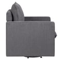 thumbnail image 3 of Furniture of America Olive Linen Fabric Swivel Armchair in Dark Gray, 3 of 9