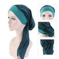 thumbnail image 4 of ruhuadgb Solid Color Smooth Headscarf Cap Traditional Imitation Silk Lacing Up Head Wrap Hair Accessories, 4 of 8