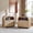Natural Oak, variant on KeyWhat Fluted Nightstand with Charging Station, Modern End Table with 2 Drawers and Metal Handles for Bedroom/Living Room, Natural Oak