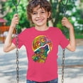 thumbnail image 3 of Tee Hunt Howling Wolf and Moon Youth T-Shirt Dean Russo Colorful Wild Life Kids, Pink, Medium, 3 of 5