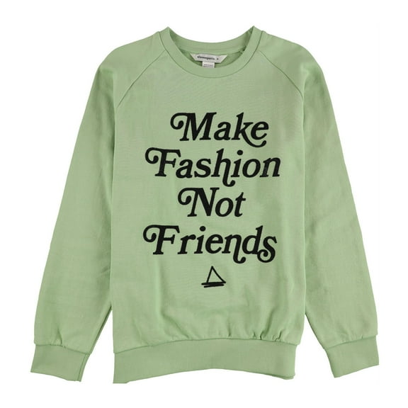 Elevenparis Womens Make Fashion Sweatshirt, Green, Medium
