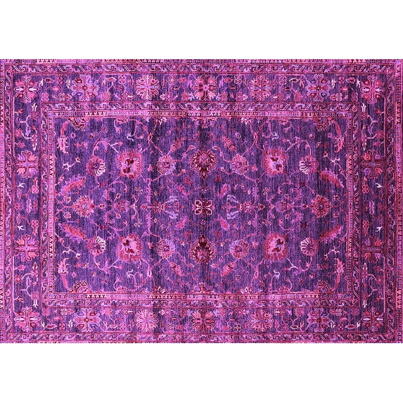 Ahgly Company Indoor Rectangle Oriental Pink Industrial Area Rugs, 2' x 4'