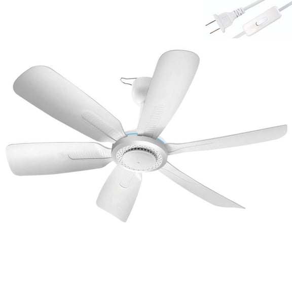 Sinyiin Ceiling Fan 220v 20W Mini Energy Saving Electric Hanging Fans White 45cm No Light for Dorm Wall Pavilion with Switch
