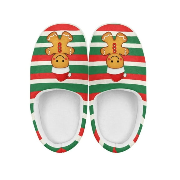 FUIALDOLG Extra Cozy Fuzzy House Slippers Slip On Girls Snowmen Printed Slipper