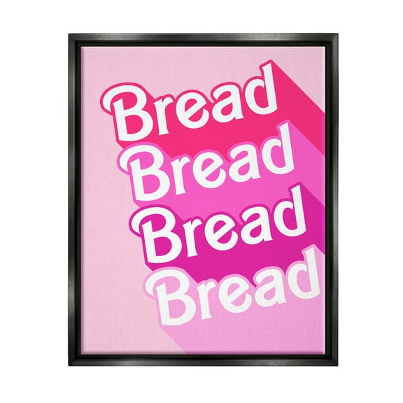 Stupell Industries Bread Pink Phrase Inspirational Painting Black Floater Framed Art Print Wall Art, 17 x 21