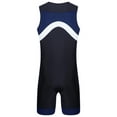 thumbnail image 4 of YONGHS Mens One Piece Swimsuit Zipper Bodysuit Rash Guard Surfing Suit Swimwear Shorty Wetsuit Navy Blue XL, 4 of 7