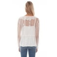 thumbnail image 2 of Scully Leather Honey Creek White Embroidered Mesh Tie Front Blouse, 2 of 2